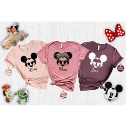 Disney Family Mouse Shirt, Minnie Mickey Leopard Shirts,Personalized Minnie and Mickey Outfits,Christmas Disneyland Fami