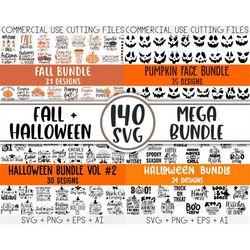 Fall Svg, Halloween svg bundle, Fall SVG bundle, Autumn Svg, Thanksgiving Svg, Pumpkin face svg, Porch sign svg, Cricut