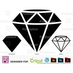 Diamond Svg, Gem Png, Ruby Png, Emerald Png, Crystal Svg, Sapphire Png, Silhouette Svg, Svg Files For Cricut n Silhouett