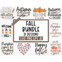 Fall SVG, Fall SVG Bundle, Autumn Svg, Thanksgiving Svg, Fall Svg Designs, Fall Sign, Cut File, Silhouette, Svg files fo