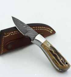 Damascus Skinner Knife ,Custom Hand Made Damascus Steel Skinner Knife