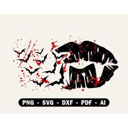 Vampire Lips SVG, Vampire Png, Halloween SVG, Halloween Shirt Svg, Lips Svg, Halloween Png, Svg Files For Cricut, Silhou