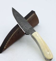 Damascus Skinner Knife,Custom Hand Made Damascus Steel Skinner Knife