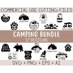 Camping svg, Camping svg bundle, Happy Camper Svg, Camper Life Svg, Camping Clipart, Hiking svg, Adventure Svg, Camping