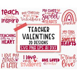 Teacher Valentine SVG Bundle, Teacher Life SVG, Love SVG, School svg, Funny Teacher Gift Shirt Svg, Files For Cricut, Te