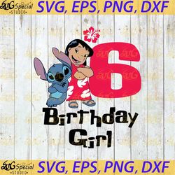 6th Birthday Girl Svg, Birthday svg, Cricut File, Clipart, Svg, png, eps, dxf