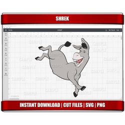 donkey svg, donkey png clipart, shrek birthday svg for cricut silhouette cut files, shrek svg png, instant download, dig