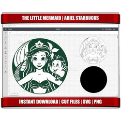 little mermaid starbucks svg, instant download, ariel princess svg, little mermaid clipart, cricut svg princess, birthda