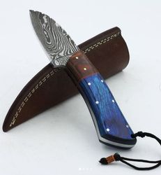 full tang  hunting knife , custom made hand made damascus steel hunting knife