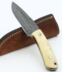 Full Tang  Hunting Knife , Custom Made Hand Made Damascus Steel Skinner Knife