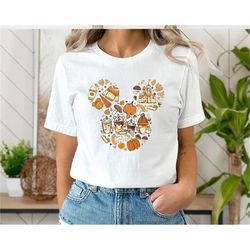 Fall Disney Tee, Mickey Fall Shirt, Minnie Fall Tee, Disney Fall couple Tee, Disney pumpkin tee, Mickey ears Fall Tee.