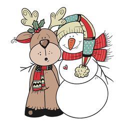christmas reindeer snowman 2020 clip art designs graphics illustrations sublimation png instant digital download