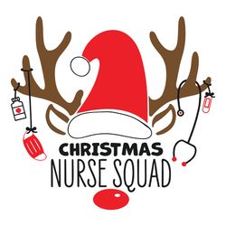 Christmas Nurse Squad Svg, Nurse Shirt, Christmas Reindeer Svg, Rudolph Rudolf Svg, Santa Hat Svg, Digital Download for