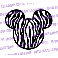 Mickey Mouse Zebra Pattern | SVG | PNG | PDF | Digital File