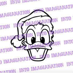 Santa Donald | Donald Duck | Santa Hat | Cut File | SVG | PNG | PDF | Digital File