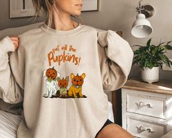 Pet all the pupkins, dog sweatshirt, ghost dog shirt, ghost