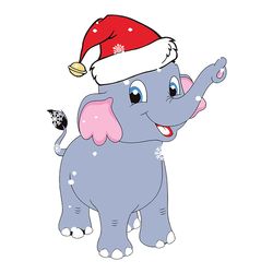christmas elephant svg, cute elephant santa hat christmas svg, christmas svg files
