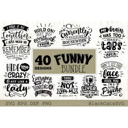 Funny Quotes Bundle 40 Designs