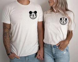 Retro Disney Pocket Size Print Shirts, Mickey Checkered Shir