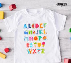 Summer Alphabet Shirt, Alphabetical Kids Shirt, First Day Of