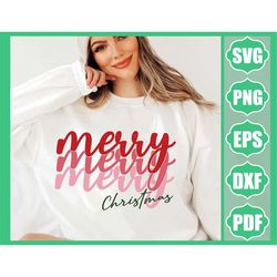 Merry Christmas SVG - Christmas SVG - Retro Font - Merry Christmas PNG - Retro Christmas Decor - Christmas Shirt - Chris