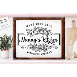 Nanny's kitchen svg, Grandma's kitchen SVG, nana's kitchen svg, Kitchen svg, Pot Holder Svg, Kitchen svg