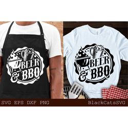 Beer and BBQ svg, Barbecue svg, Grilling svg, BBQ Round Svg, Dad's Bar and Grill svg, Father's day gift svg, BBQ Cut Fil