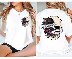 Beautiful Crazy Skull Png, Beautiful Crazy Skull Sublimation Design, Crazy Floral Skull Png, Beautif
