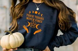 Thick Thighs Shirt, Witch Vibes Shirt, halloween shirt, Hall