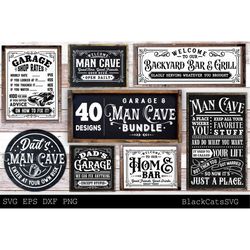Man Cave SVG Bundle 40 designs, Garage SVG Bundle, Father's day svg, Manly svg, Vintage Garage posters svg