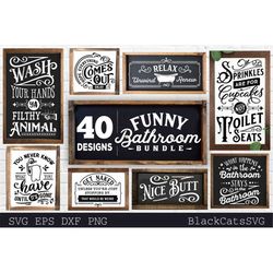 Funny Bathroom Bundle SVG 40 designs vol 1