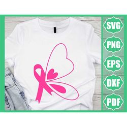 Breast Cancer Awareness Ribbon with Butterfly Wings SVG File Download  breast cancer svg, breast cancer, breast cancer g