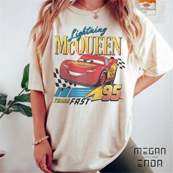 Retro Lightning McQueen Comfort Colors Shirt, Disney Cars Shirt, Cars Land Shirt, Cars Lightning McQueen Shirt, Disney F