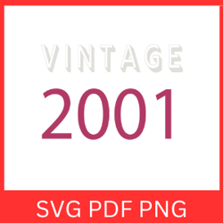 Vintage 2001 Retro Svg | VINTAGE 2001 SVG DESIGN | Vintage 2001 Sublimation Designs | Printable Art | Digital Download