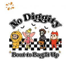 Retro No Diggity Bout to Bag It Up Funny Halloween SVG File