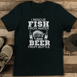 i rescue fish from water and beer from bottles tee