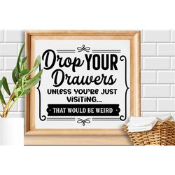 Drop your drawers unless you're just visiting svg, laundry room svg, laundry svg,  laundry poster svg, bathroom svg, vin