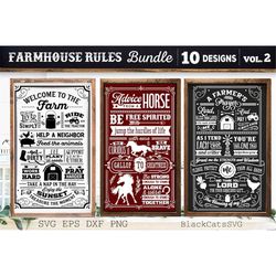 Farmhouse Rules Bundle SVG 10 designs vol 2