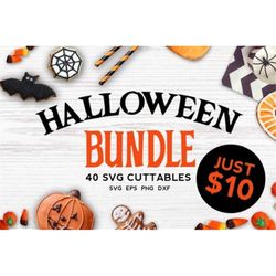 Halloween bundle 40 SVG , Eps, Dxf, Png vol 1