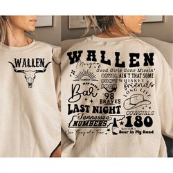 Retro Wallen Bull Skull Svg Png, Country Western Png Digital Download, Cowboy Design, Western Cowboy, Wallen PNG File Do