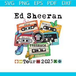 Retro Ed Sheeran Cassettes Tour 2023 PNG Silhouette File