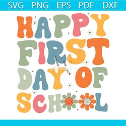 Retro Teacher Happy First Day Of School SVG Cutting File