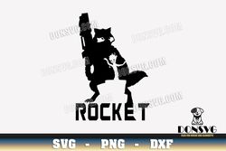 Rocket and Dancing Groot SVG The Raccoon png clipart T-Shirt Design Guardians Of The Galaxy Cricut files