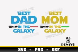 Best Dad Mom in the Galaxy svg Cutting File Jedi Lightsaber SVG image for Cricut Star Wars vinyl decal vector