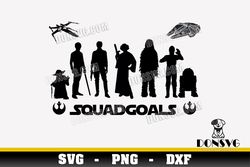 Star Wars Rebels Squadgoals SVG Cut Files Cricut Yoda Han Solo Chewbacca PNG image Leia R2D2 C3PO DXF
