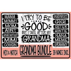 I Try To Be Good Take After Good Svg Take After Svg Grandma Svg Nana Svg Gigi Svg Aunt Svg Auntie Svg Mother's Day Svg M