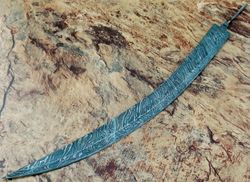 Custom Handmade Damascus steel  19'' Ninja Sword Blank Blade