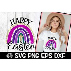 Happy Easter Svg ,Easter Svg, Rainbow, Svg, Rainbow Svg, Easter Cross Svg, Easter Rainbow Svg, Happy Easter Rainbow Svg,