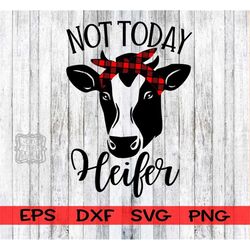 Not Today Heifer SVG,Cow svg,Bandana Heifer SVG,Bandana Cow svg file,Farm svg,Country svg,Cricut Silhouette Heifer SVG C