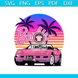 Barbie Car Barbie Movie PNG Sublimation Download